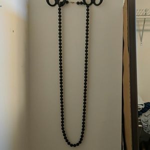 Long Black Bead Necklace